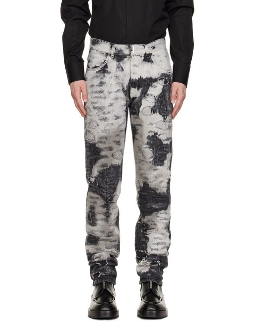 Givenchy Black Painted Destroyed Jeans