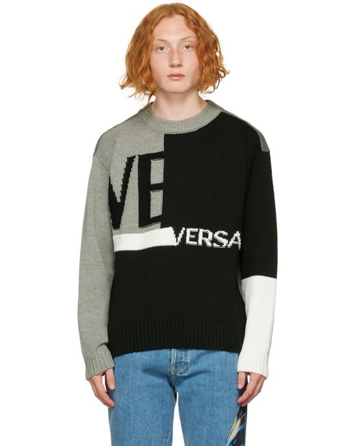 Versace Black Intarsia Sweater