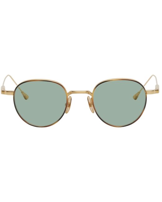 Lunetterie Générale Gold Green Café Racer Sunglasses