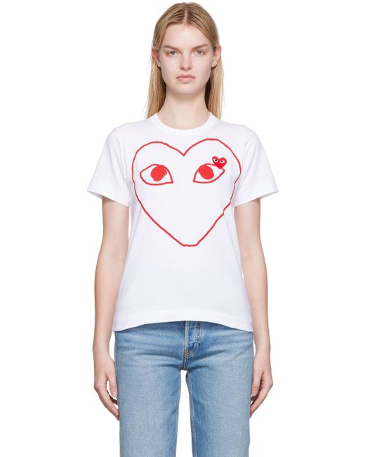 Comme Des Garçons Play Outline Heart T-Shirt