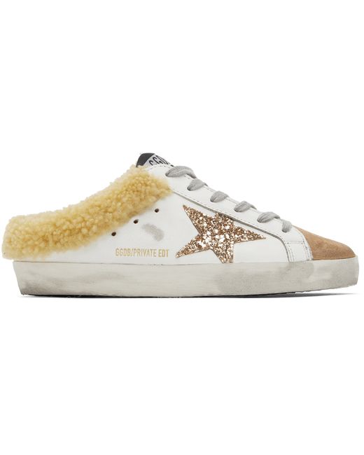 Golden Goose Exclusive Brown Shearling Super-Star Sabot Sneakers