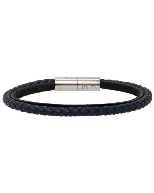Giorgio Armani Navy Black Leather Bracelet