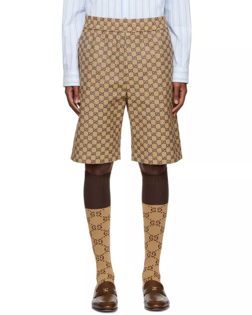 Gucci Beige GG Jacquard Shorts