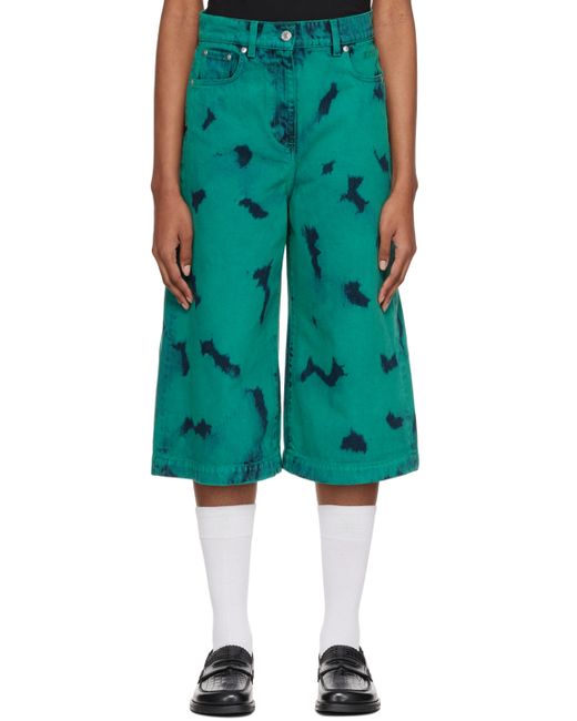 Msgm Exclusive Green Tie-Dye Jeans