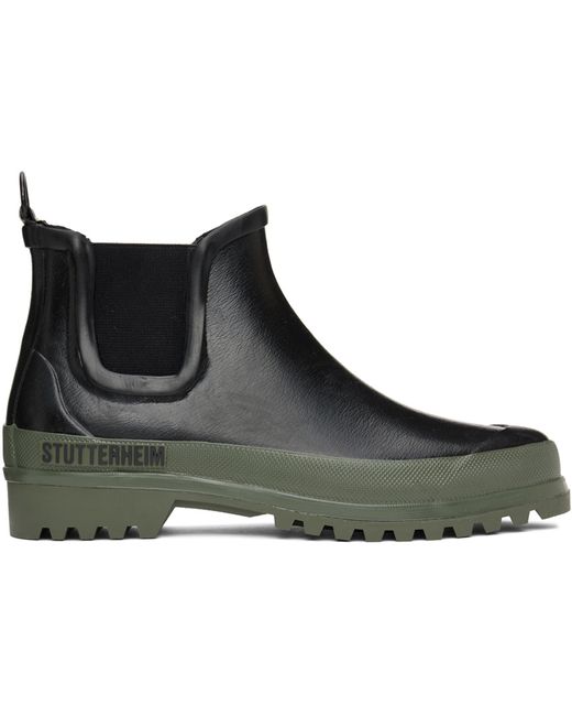Stutterheim Black Novesta Edition Rainwalker Chelsea Boots