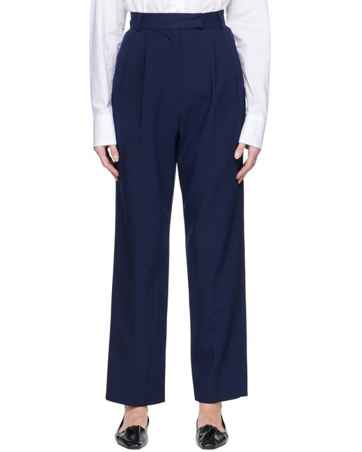 The Frankie Shop Navy Bea Trousers