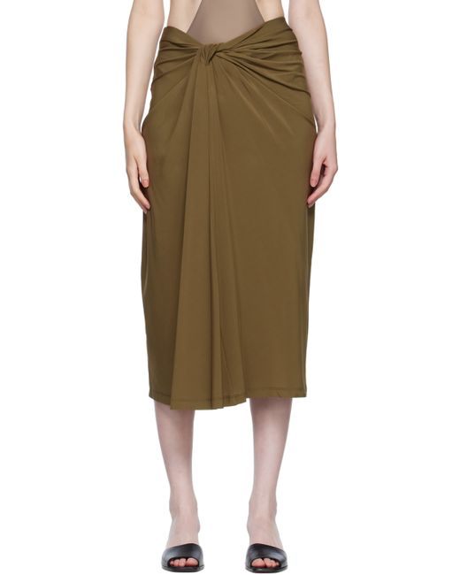 Rosetta Getty Exclusive Knotted Midi Skirt