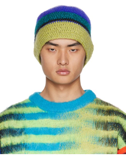 Agr Blue Crochet Beanie