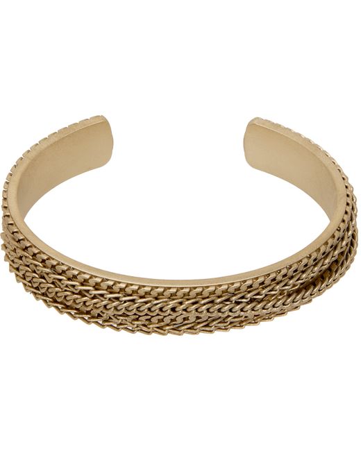 Mm6 Maison Margiela Gold Chain Cuff Bracelet
