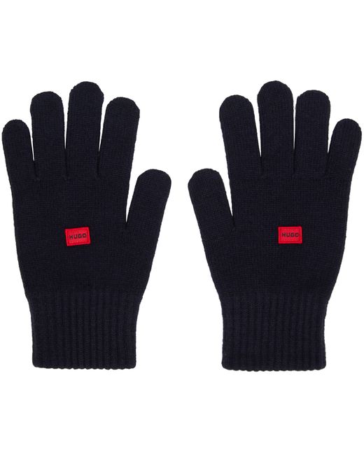 Hugo Boss Navy Wool Gloves