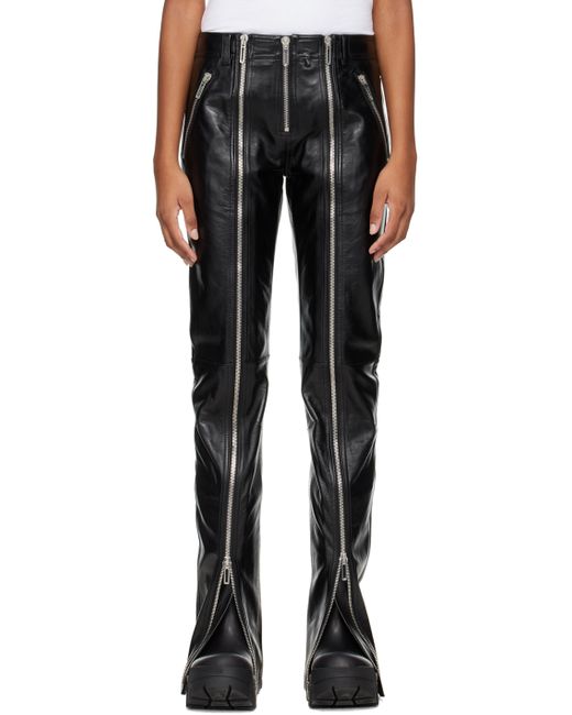032C Spoil Zip Leather Trousers