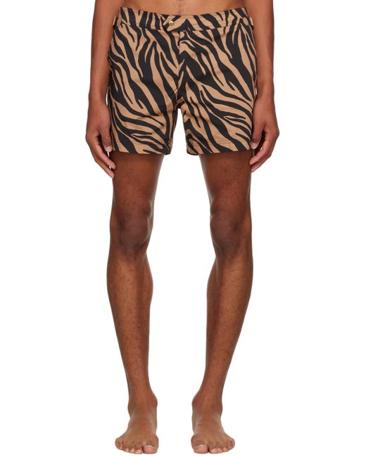 Tom Ford Black Tan Zebra Swim Shorts