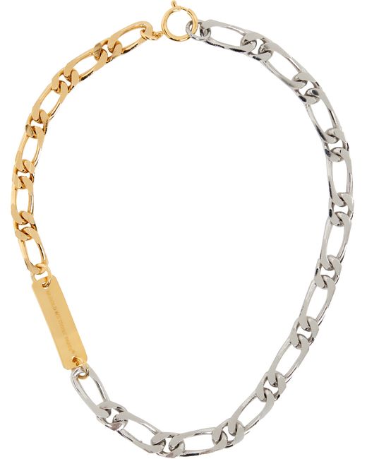 In Gold We Trust Paris Silver Figaro Mix Necklace