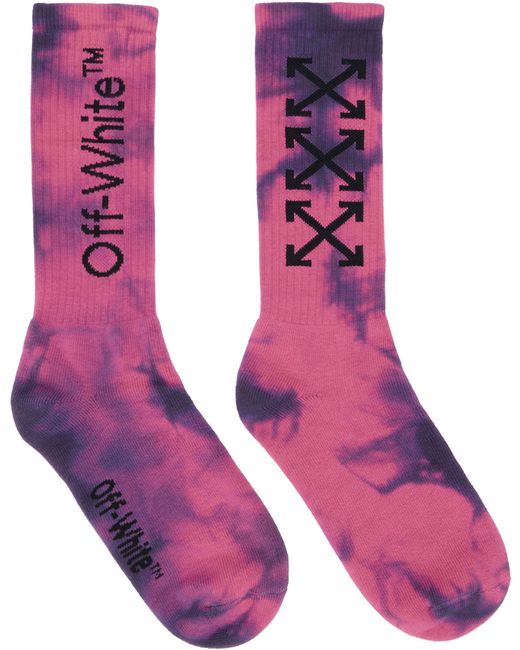 Off-White Purple Pink Arrows Tie-Dye Socks