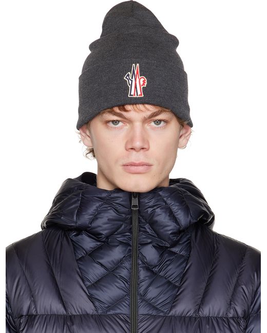 Moncler Grenoble Grey Patch Beanie