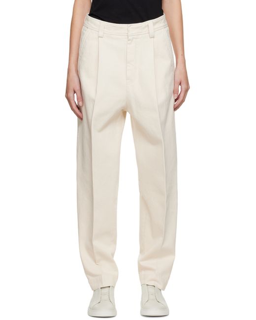 Z Zegna Off Pleated Jeans
