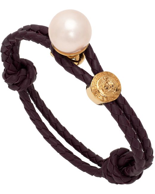 Versace Leather Pearl Bracelet