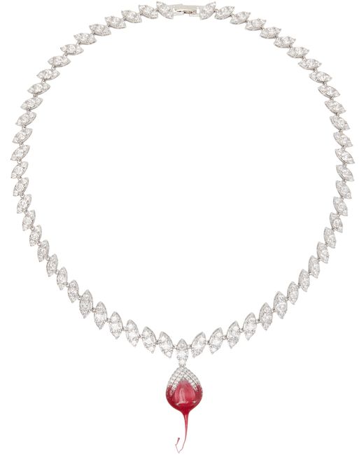 Ottolinger Silver Crystal Dip Necklace