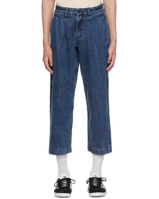 Noah NYC Indigo Double-Pleat Jeans
