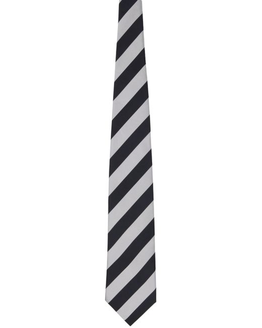 Comme des Garçons Homme Deux Black Silver Striped Tie