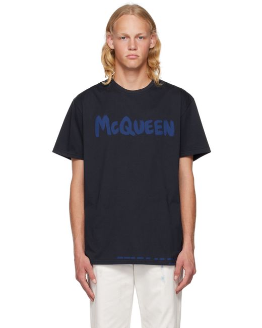 Alexander McQueen Navy Graffiti T-Shirt