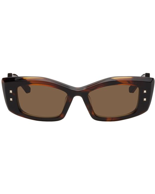 Valentino Garavani Tortoiseshell IV Rectangular Frame Sunglasses