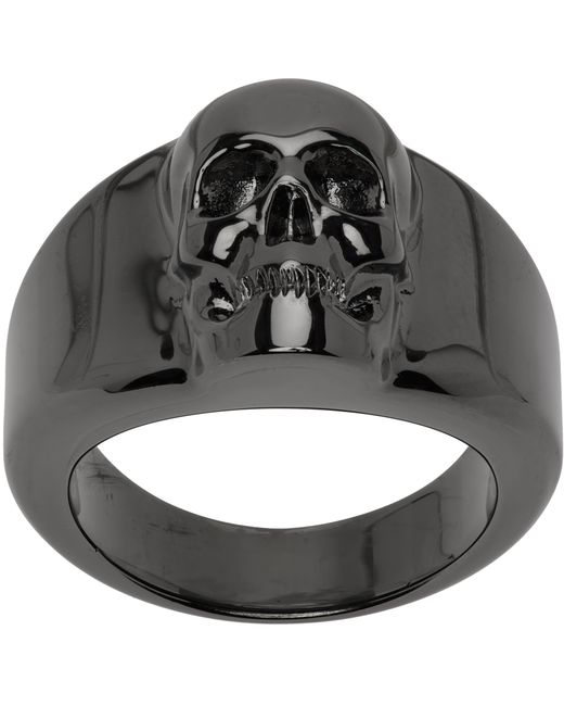 Alexander McQueen Gunmetal Skull Ring