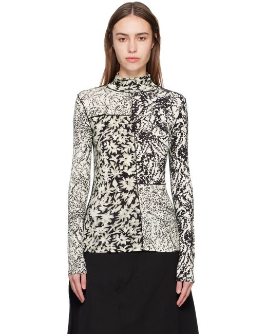 Proenza Schouler Off-White White Label Mixed Floral Turtleneck