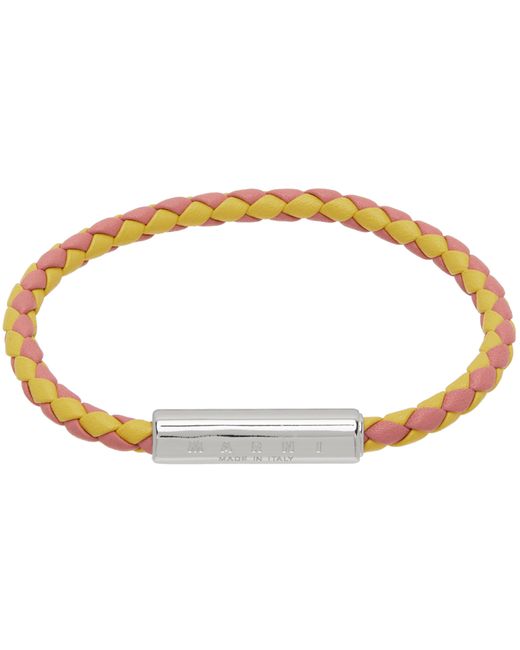 Marni Pink Braided Leather Bracelet