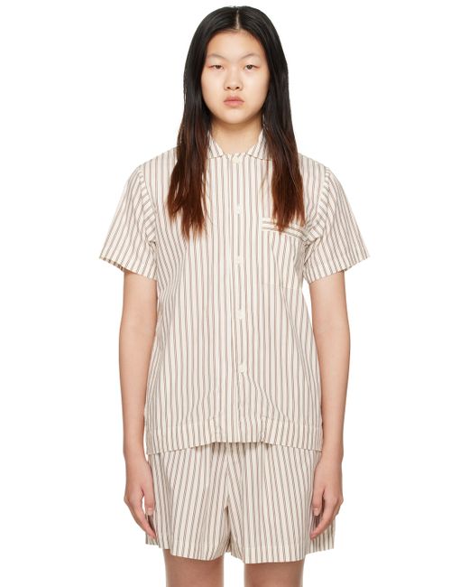 Tekla Off-White Short Sleeve Pyjama Shirt