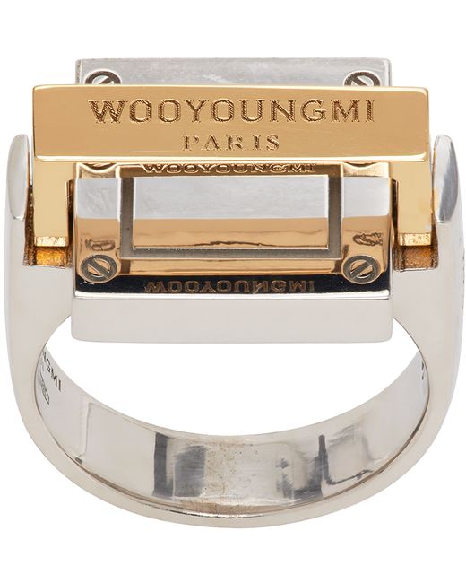 Wooyoungmi Silver Gold Regent Tilt Ring