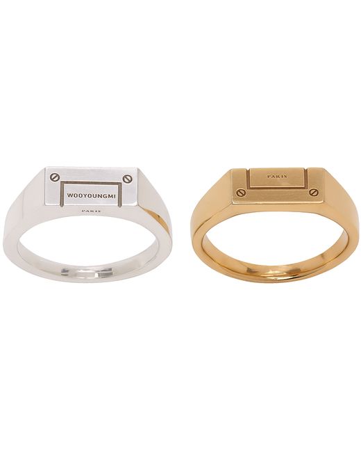 Wooyoungmi Silver Gold Split Double Ring Set