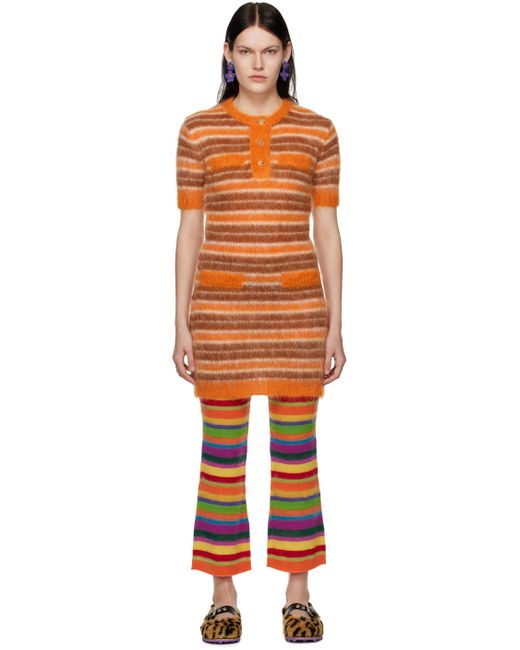 Marni Orange Striped Minidress