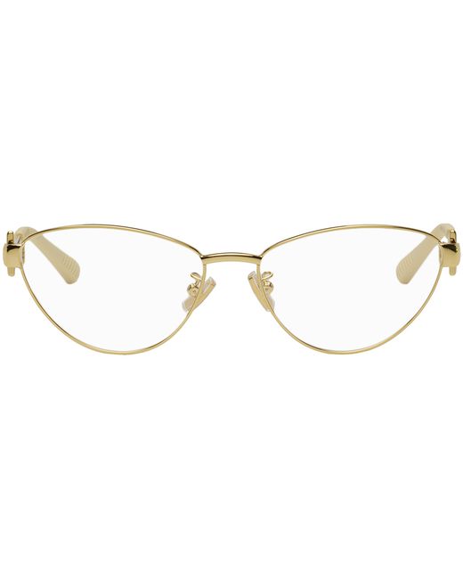 Bottega Veneta Gold Turn Cat-Eye Glasses