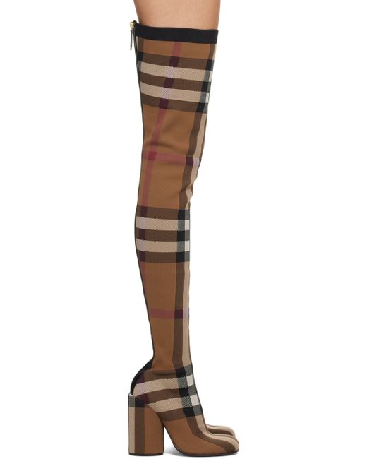 Burberry Check Over-The-Knee Boots