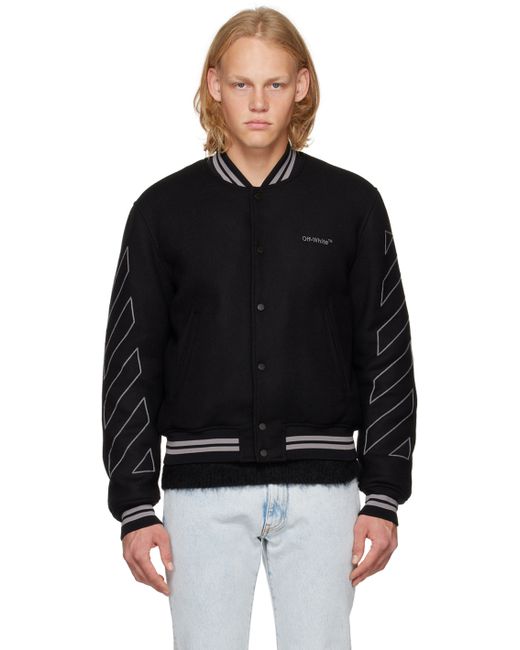Off-White Embroidered Bomber Jacket