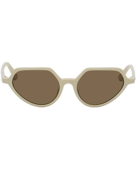 Dries Van Noten Off-White Linda Farrow Edition Cat-Eye Sunglasses
