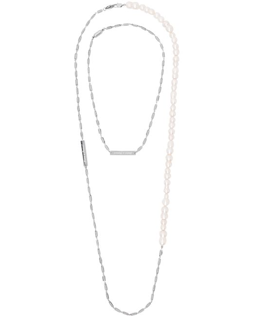 young n sang White Pearl Chain Necklace Set