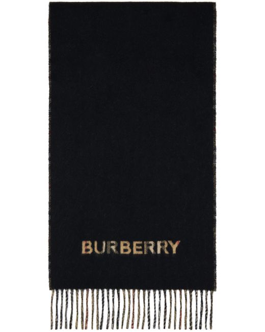 Burberry Black Check Reversible Scarf