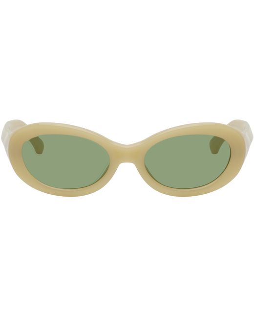 Dries Van Noten Yellow Linda Farrow Edition Oval Sunglasses