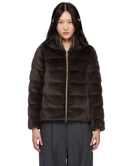 Herno Lady Cape Faux-Fur Down Jacket