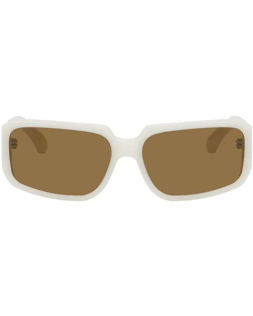 Dries Van Noten White Linda Farrow Edition Square Sunglasses