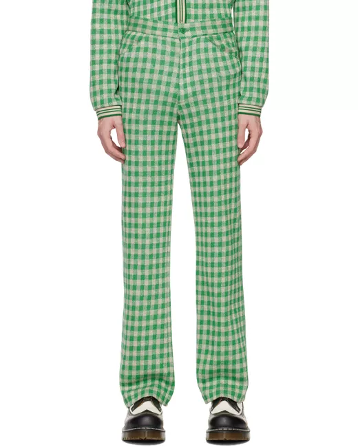 Anna Sui Exclusive Green Gingham Trousers