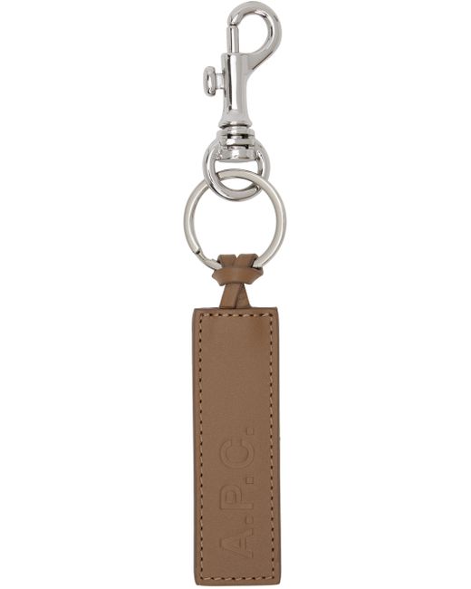 A.P.C. . Taupe Logo Keychain