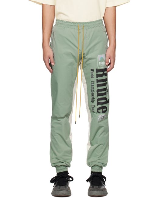 Rhude Green Mock-Fly Lounge Pants