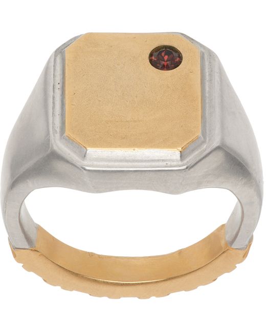 Maison Margiela Silver Gold Textured Ring