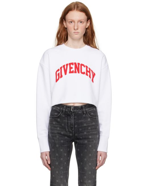 Givenchy White Cropped Sweatshirt