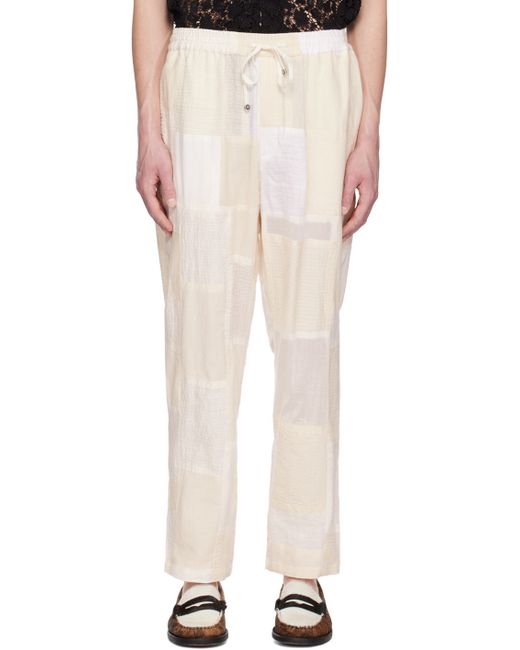 Harago Beige Embroidered Trousers
