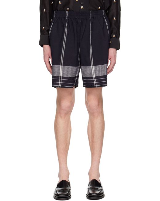 Harago Navy Sarong Stripe Shorts