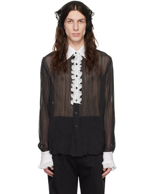 Anna Sui Exclusive Black Crinkle Shirt